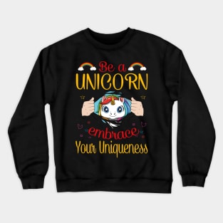 Cute Unicorn Horn Pretty Rainbow Colors Funny Quote Crewneck Sweatshirt